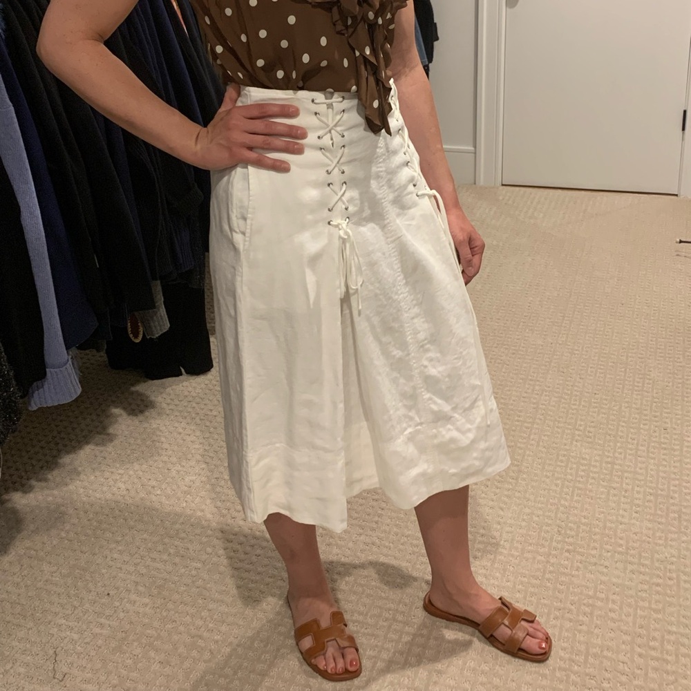 POLO RALPH LAUREN Lace-Up Linen A-Line skirt